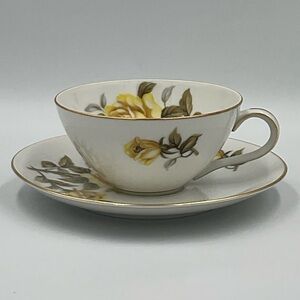Harmony House “Yellow Rose” Flat Cup and Saucer Set